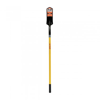 4" Trenching/Cleanout Shovel, 14 Gauge Open Back Blade, 48" Yellow Fiberglass Handle