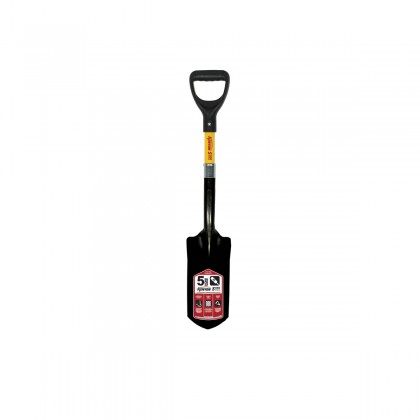 5" Trenching/Cleanout Shovel, Yellow Fiberglass D-Grip Handle, 31" Overall Length