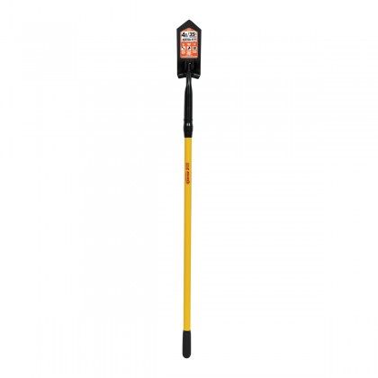 4" Trenching/Cleanout Shovel, 48" Yellow Fiberglass Handle, 11 gauge steel, 35° angle