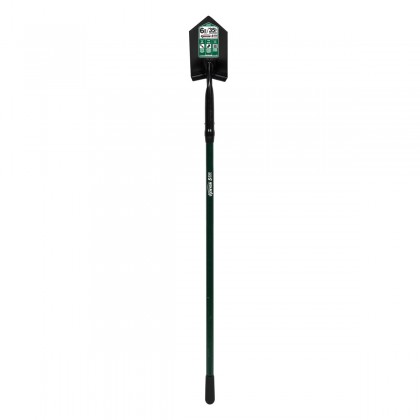 6" Trenching/Cleanout Shovel, 52" Extended Green Fiberglass Handle, 11 gauge steel, 35° angle