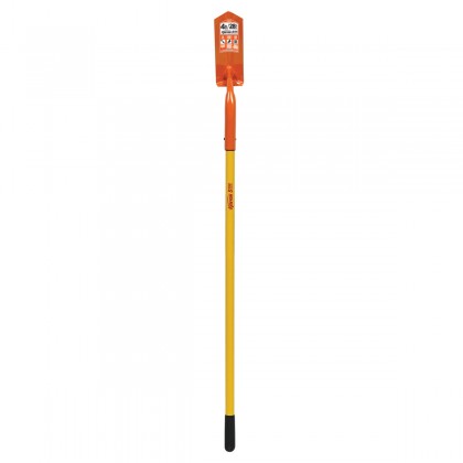 4" Trenching/Cleanout Shovel, 16 Gauge Tempered Steel "V" Blade, 48" Yellow Fiberglass Handle