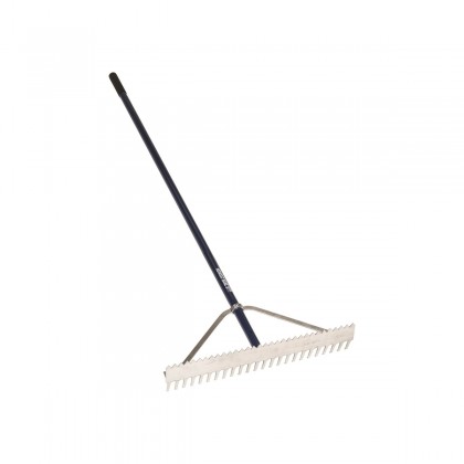 36" Double Play/Dual Purpose Rake, 66" Blue Aluminum Handle