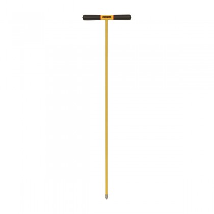 60" Yellow Fiberglass Soil Probe, Cast Metal Tip, T-Cushion Grip