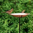 Bird Bath on Garden Pole - Copper